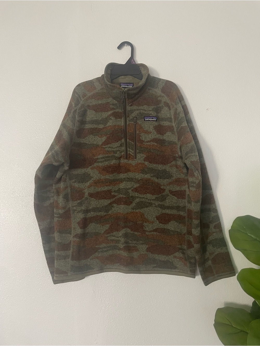 Patagonia Camo Half-Zip Fleece Pullover - Olive & Brown